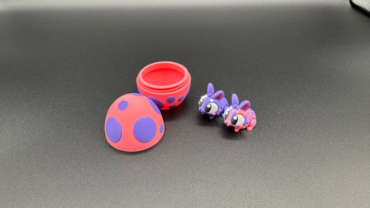 Castwerkz Pink and purple bunnies with egg